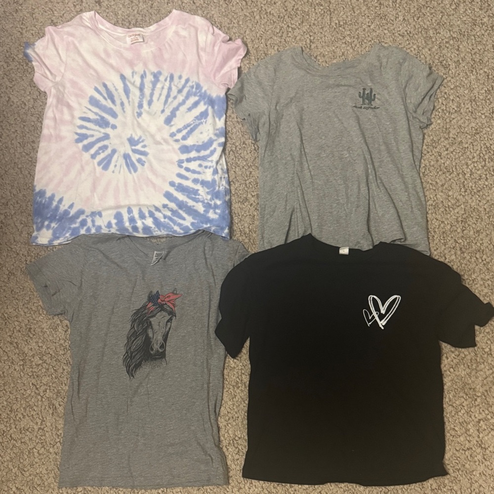 Assorted Kids T-Shirts - Tie-Dye, Gray, Black